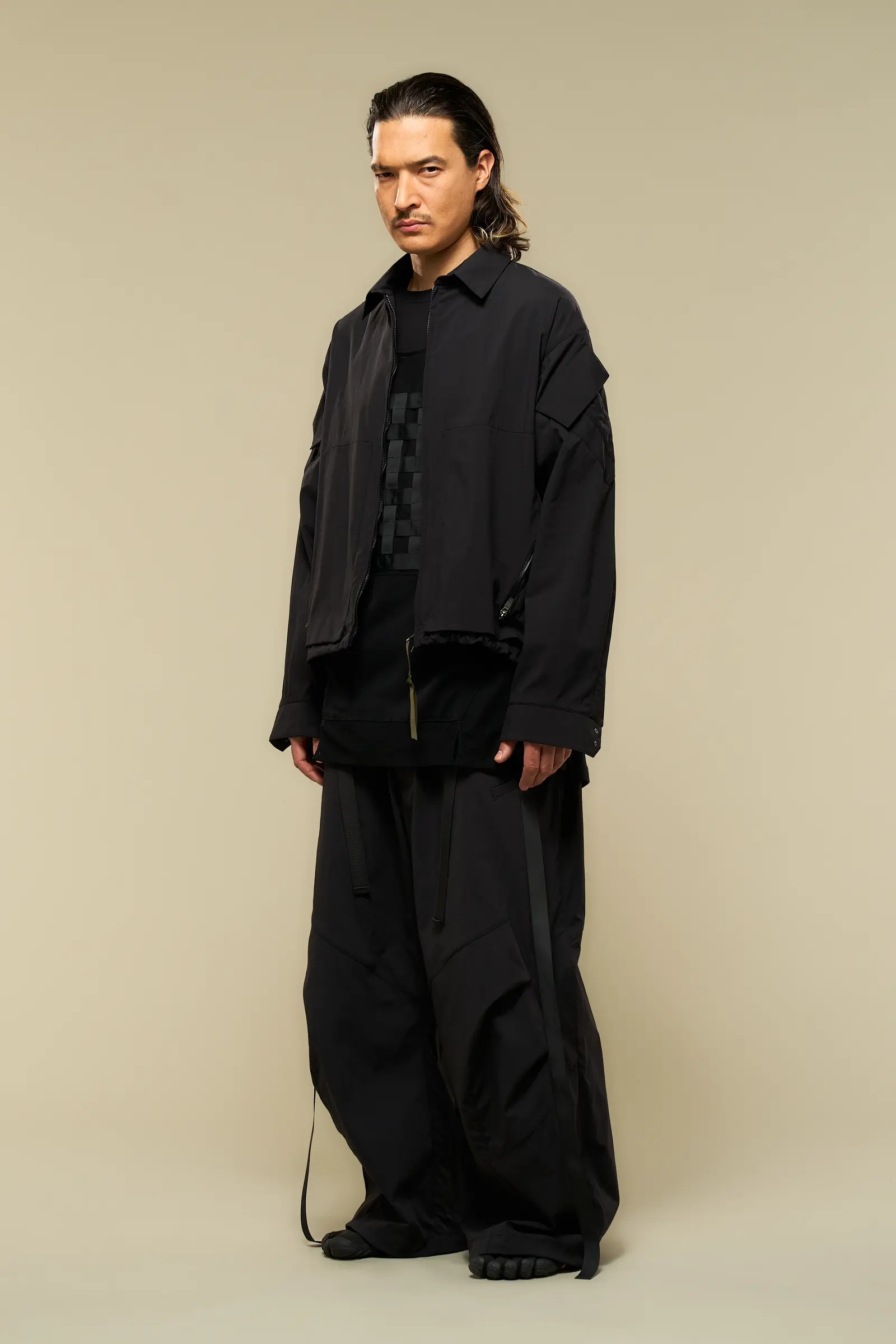 LA12-M Nylon Stretch Shirt Jacket Black - 7
