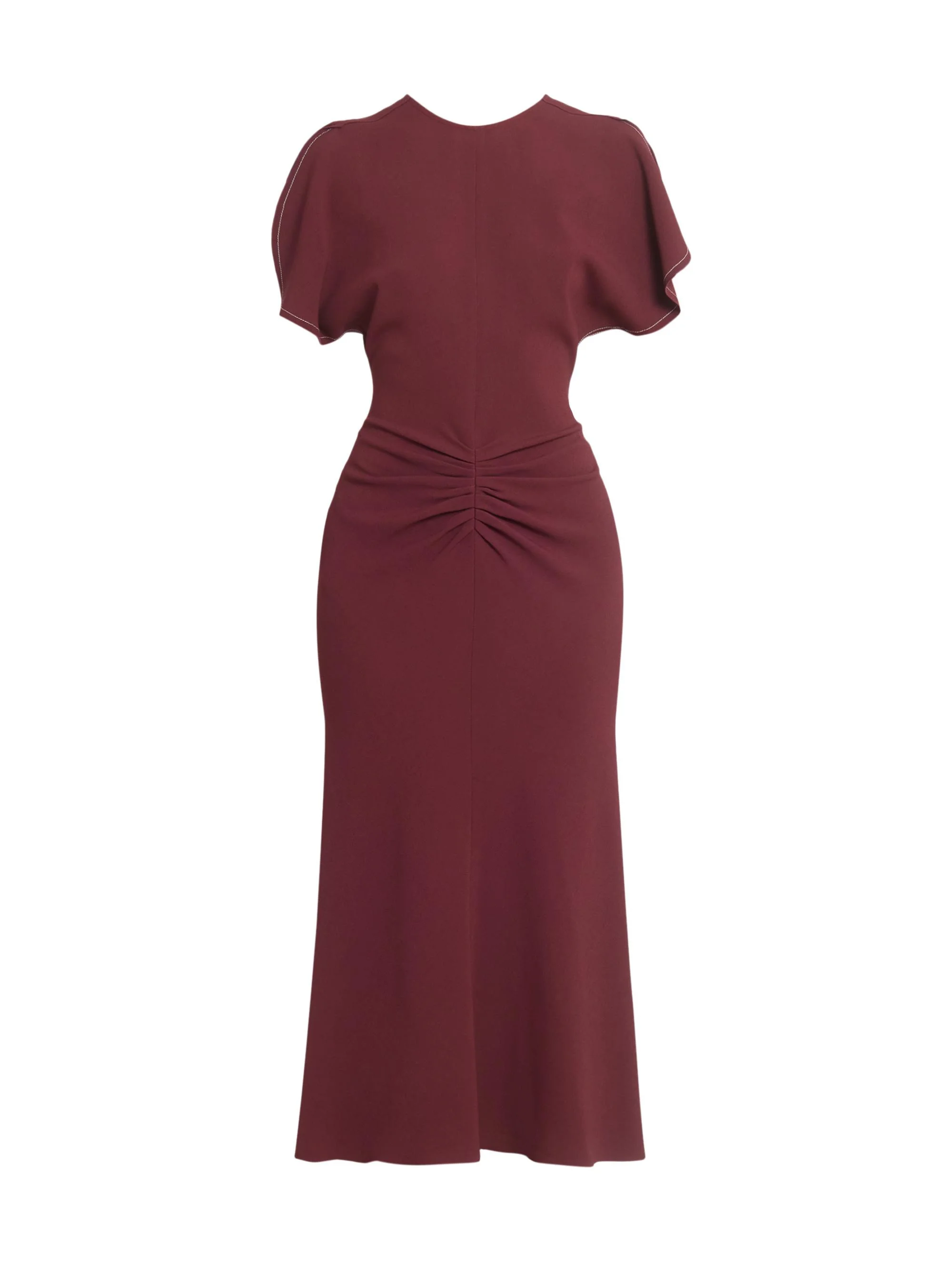 Women's Gathered Stretch Midi-Dress - Cinnabar Red - 1