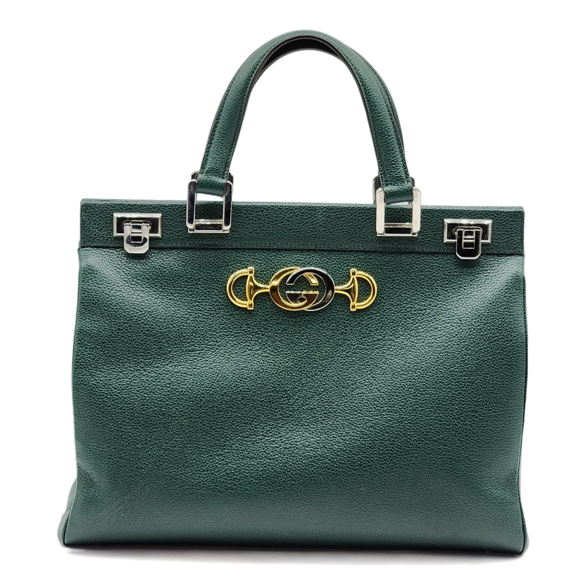 Gucci Medium Zumi Top Handle Bag in Green - 2