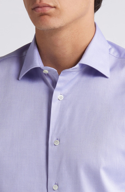 Canali Regular Fit Cotton Herringbone Dress Shirt outlook