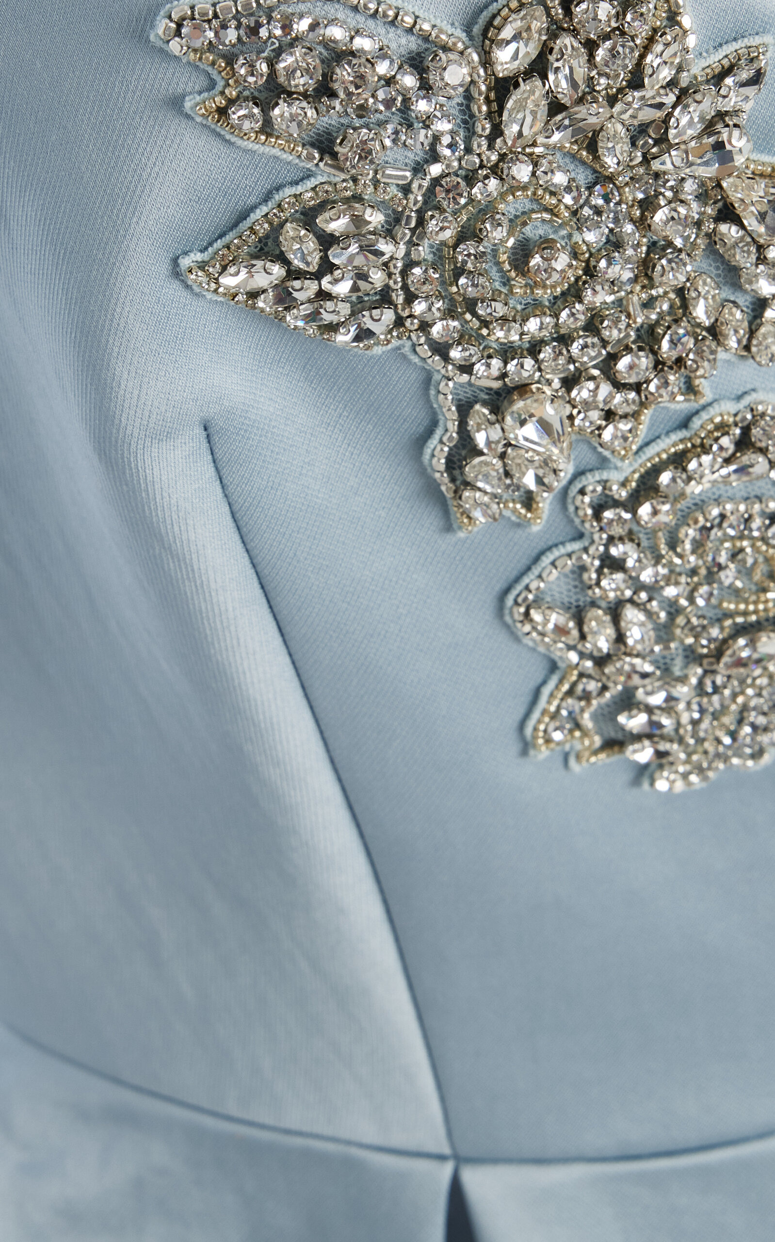 Embellished Satin Midi Dress light blue - 4