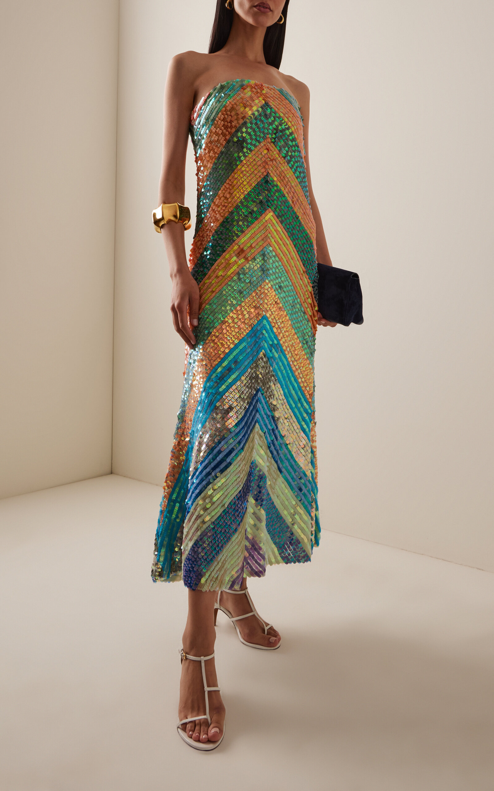 Strapless Hand-Embellished Midi Dress multi - 2