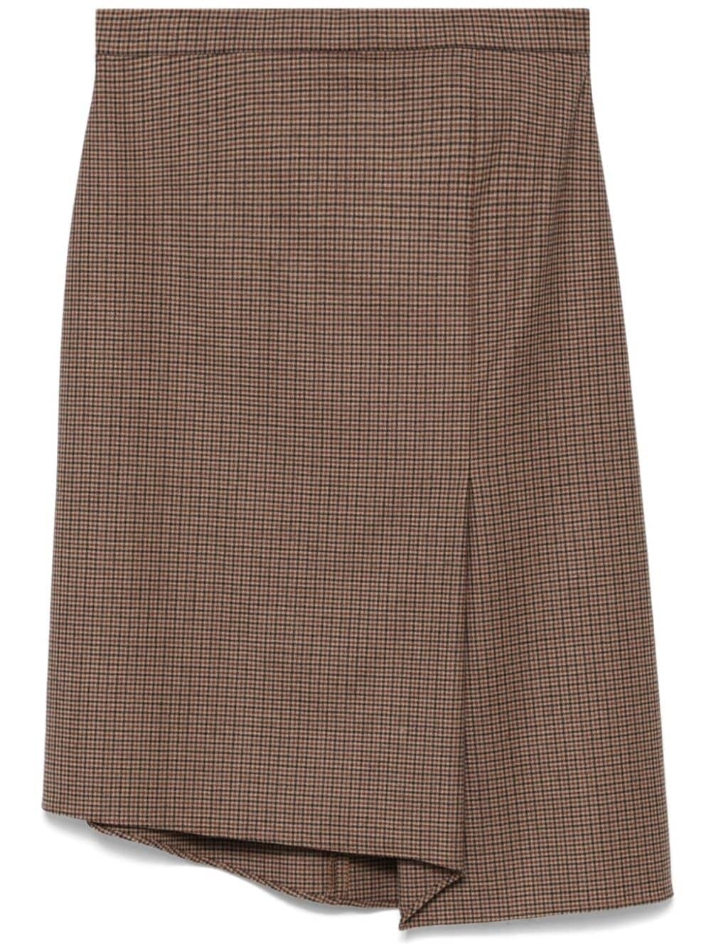 houndstooth-pattern midi skirt - 1