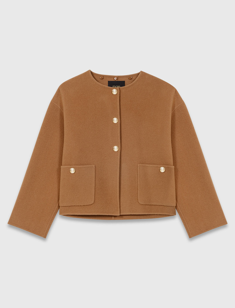 Double-faced coat with removable collar 8