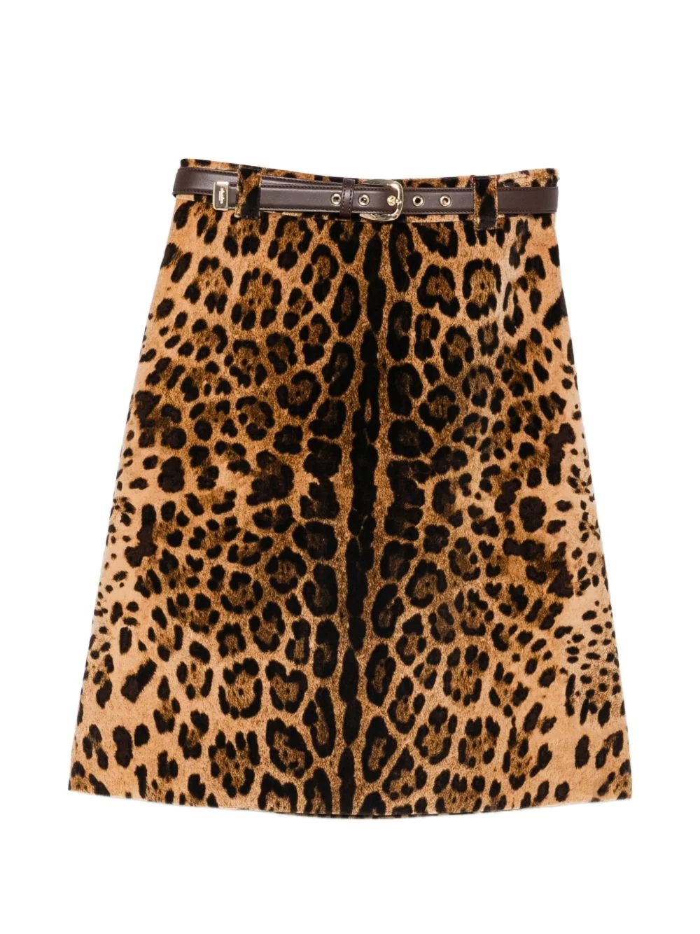 Falange leopard-print belted skirt - 1