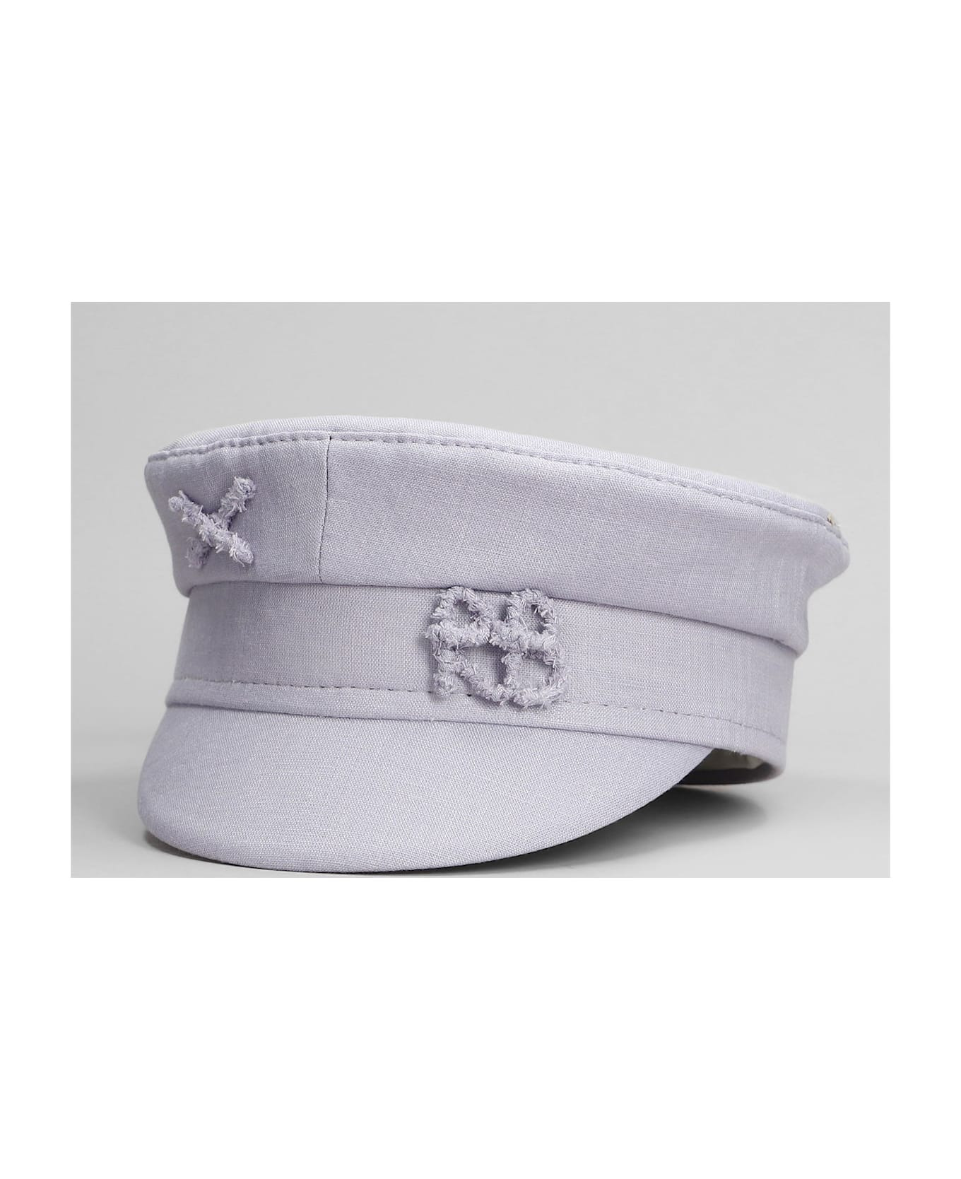 Baker Boy Hats In Viola Linen - 2