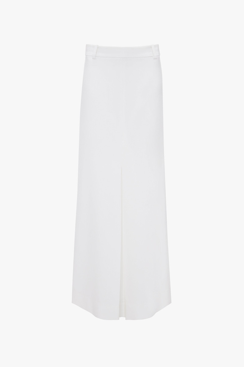 Exclusive Tailored Floor-Length Pleated Skirt In Ivory 1