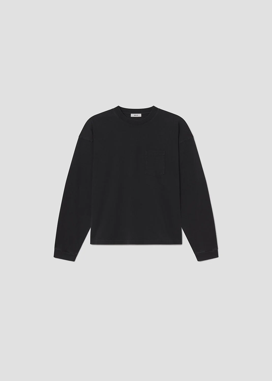 LUCAN LONG SLEEVE TEE IN WASHED BLACK - 1