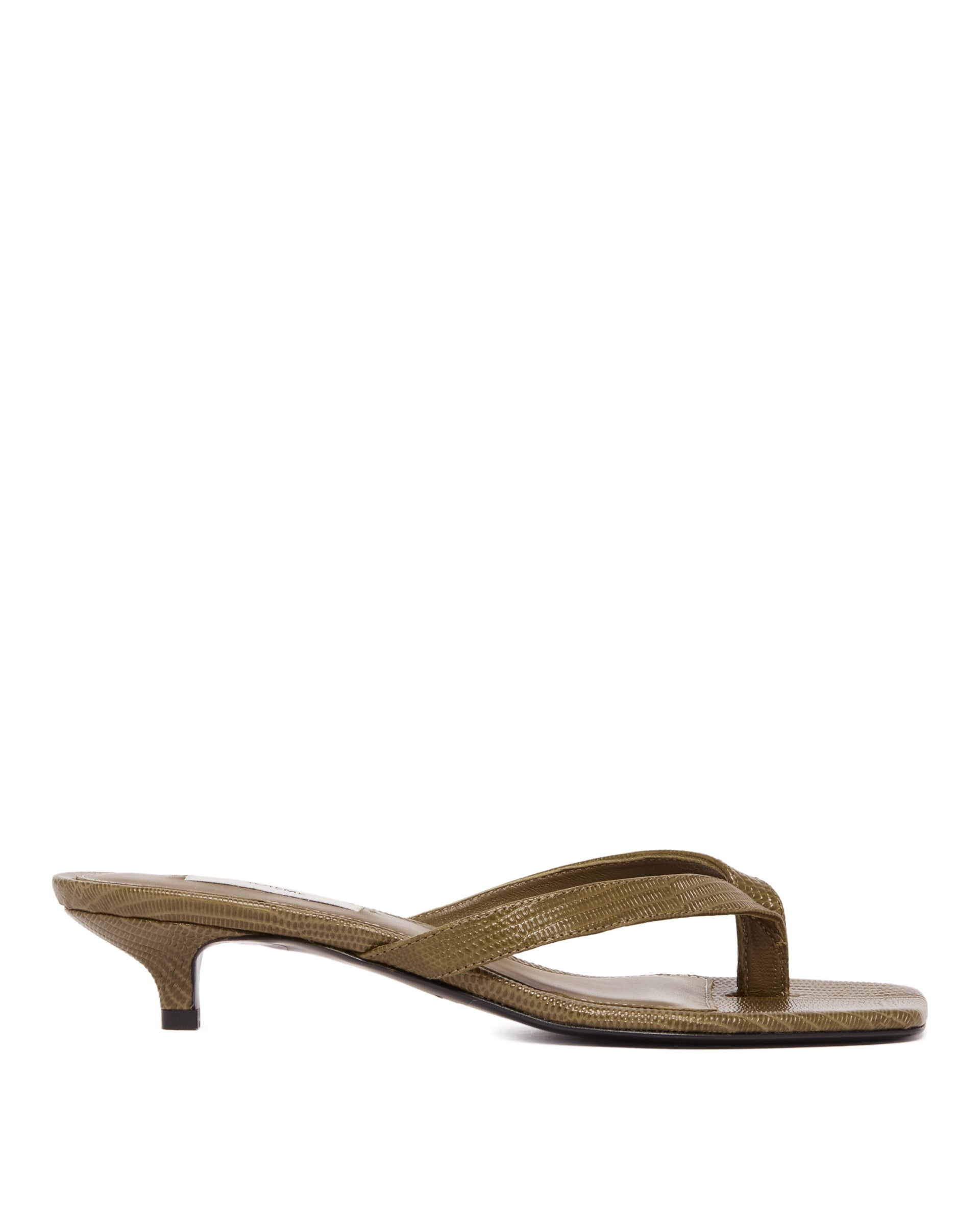 Green Leather Heeled Sandals - 1