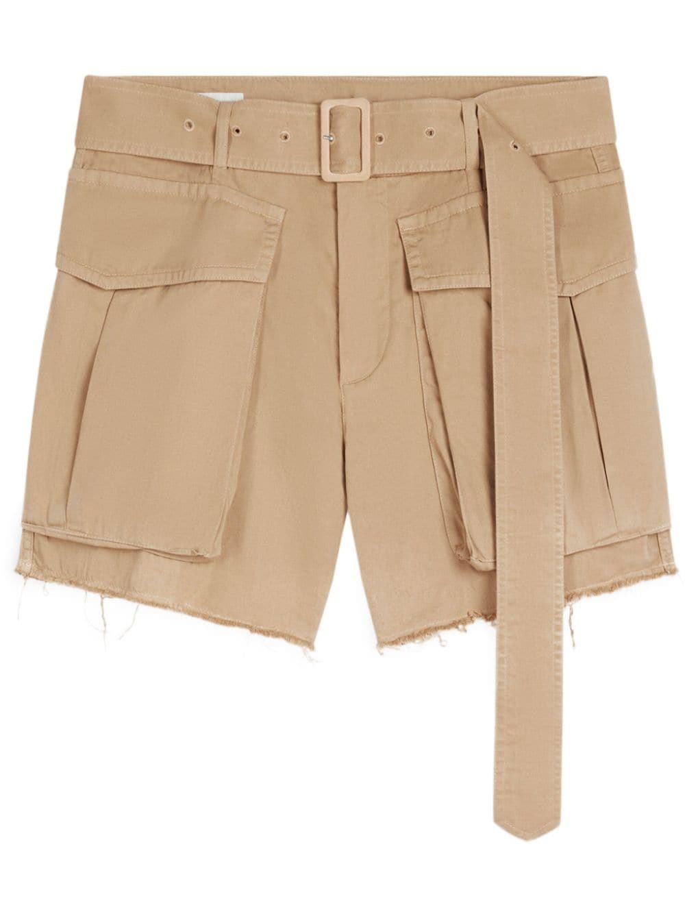 Cropped leather cargo shorts - 1