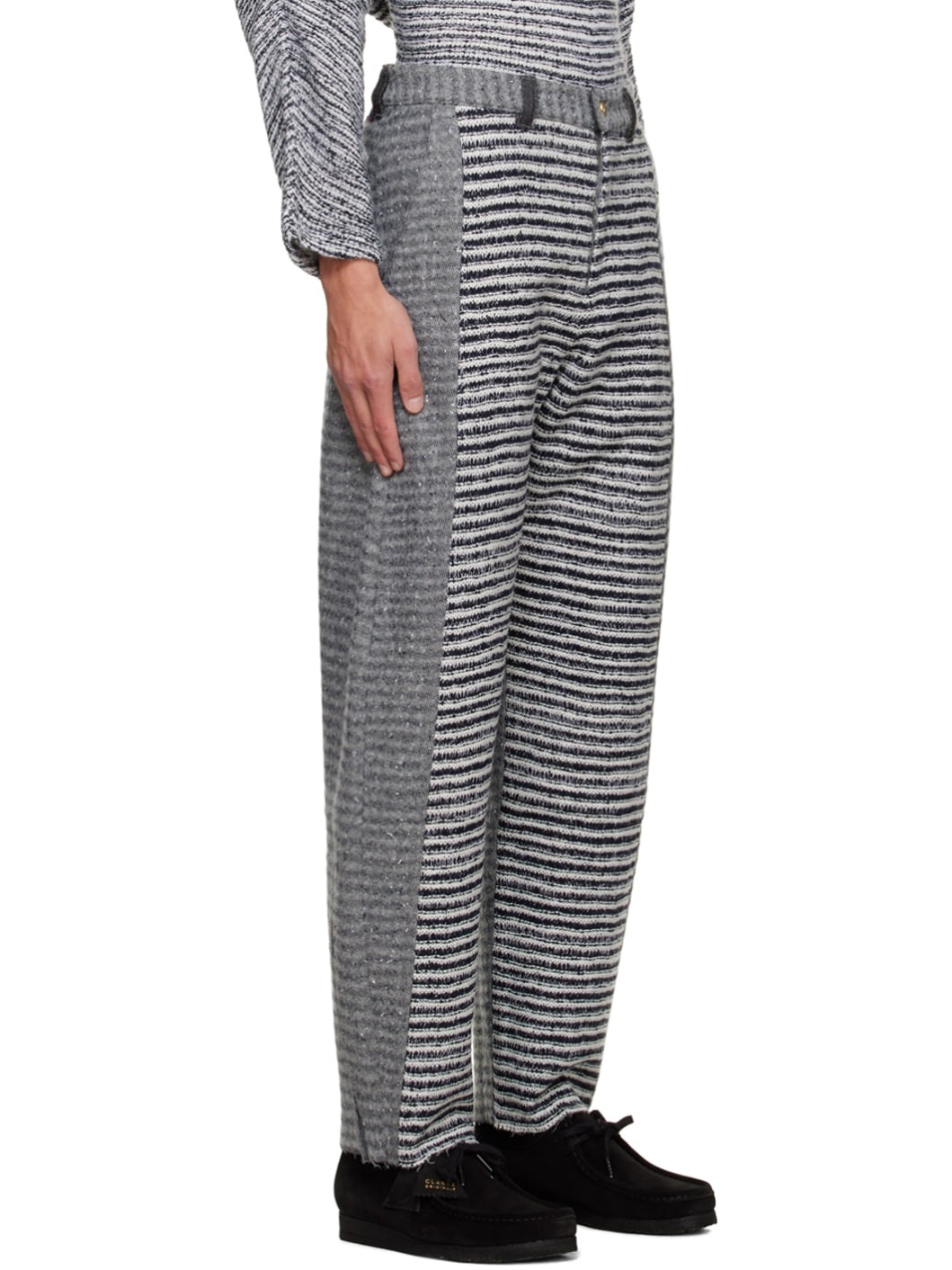 Gray Paneled Trousers - 2