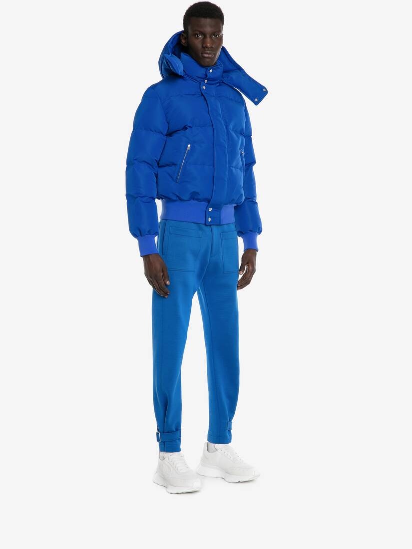 Men's McQueen Graffiti Puffer Jacket in Ultramarine/black - 3