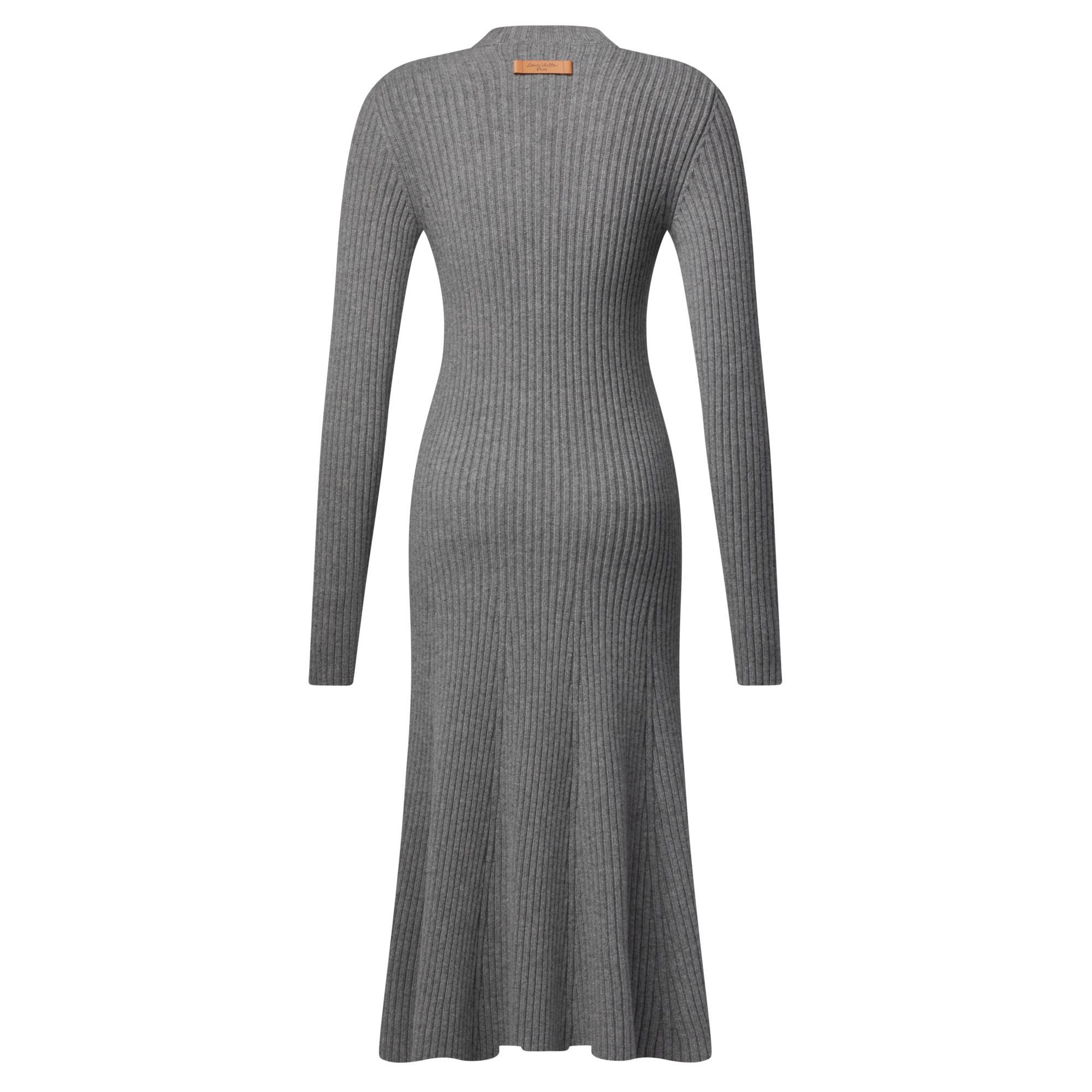 Long-Sleeved Rib-Knit Maxi Dress - 3