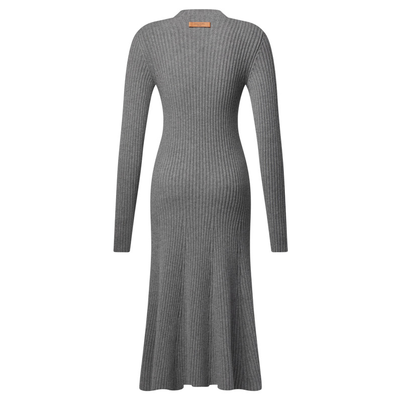 Long-Sleeved Rib-Knit Maxi Dress 3