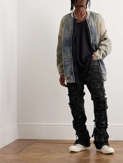 Rick Owens DRKSHDW Geth Slim-Fit Straight-Leg Distressed Metallic Jeans outlook