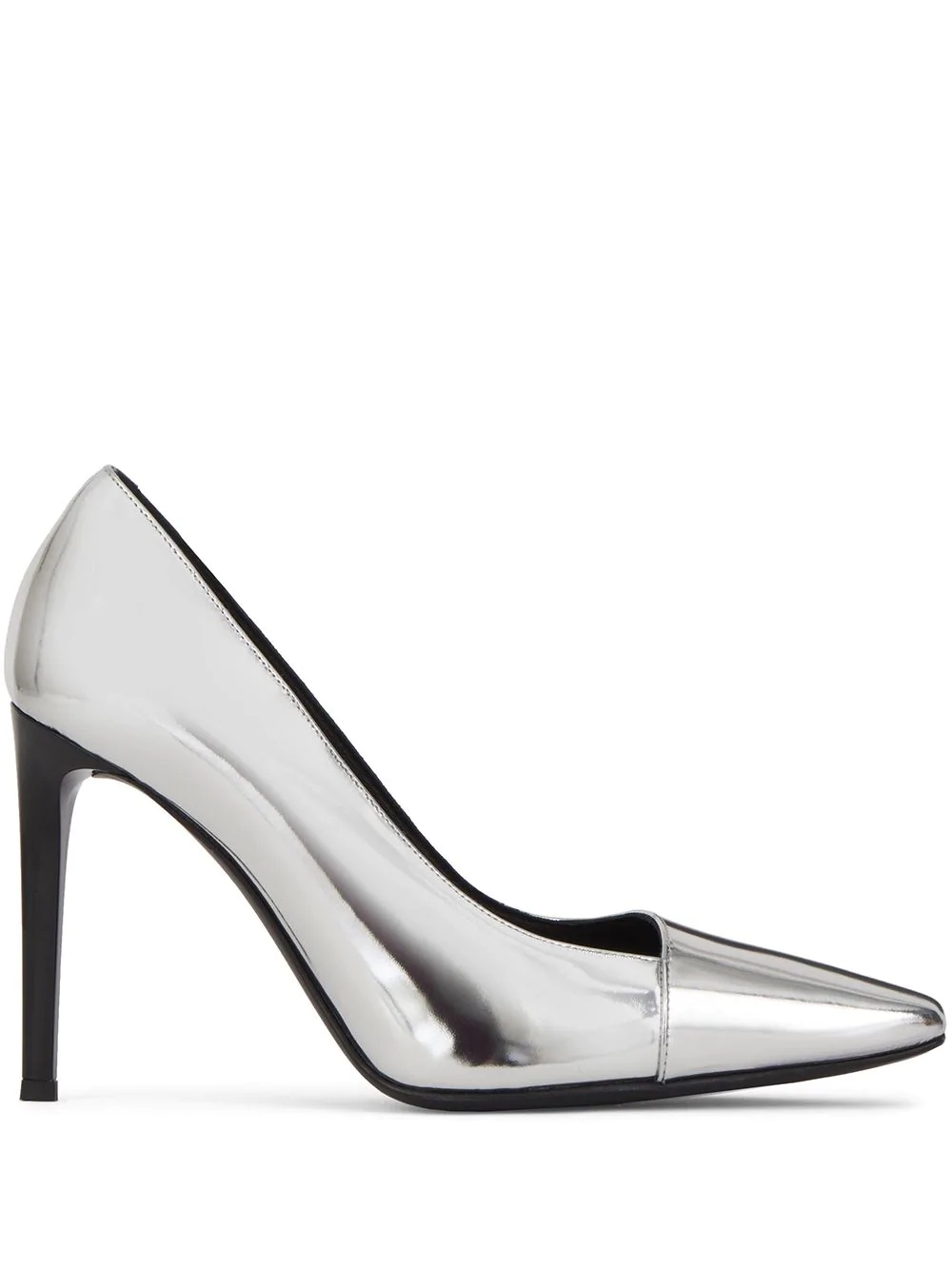 silver metallic pumps - 1