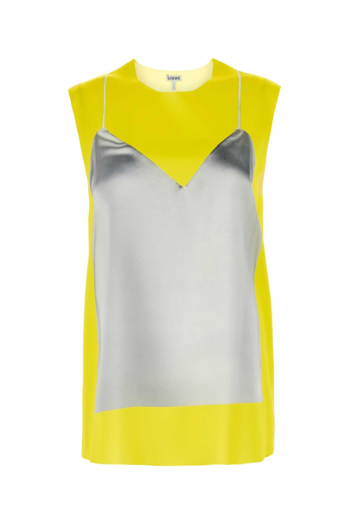 Loewe Women Fluo Yellow Satin Top - 1