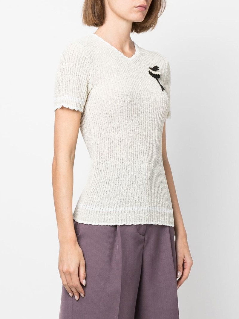 floral-appliqué ribbed top 3