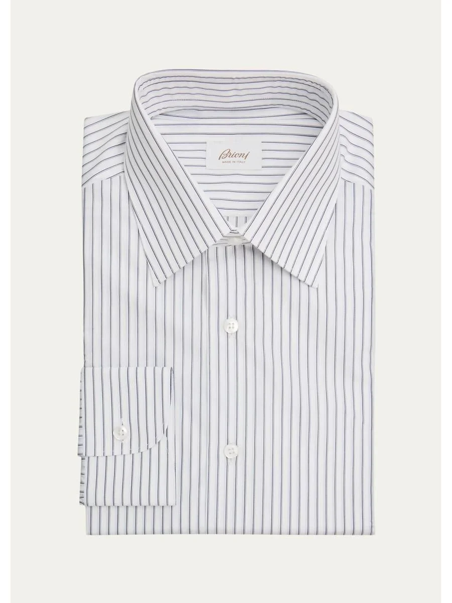 Men's Striped Cotton Dress Shirt - 1