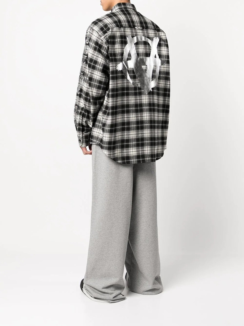 foil graphic-print plaid shirt 4