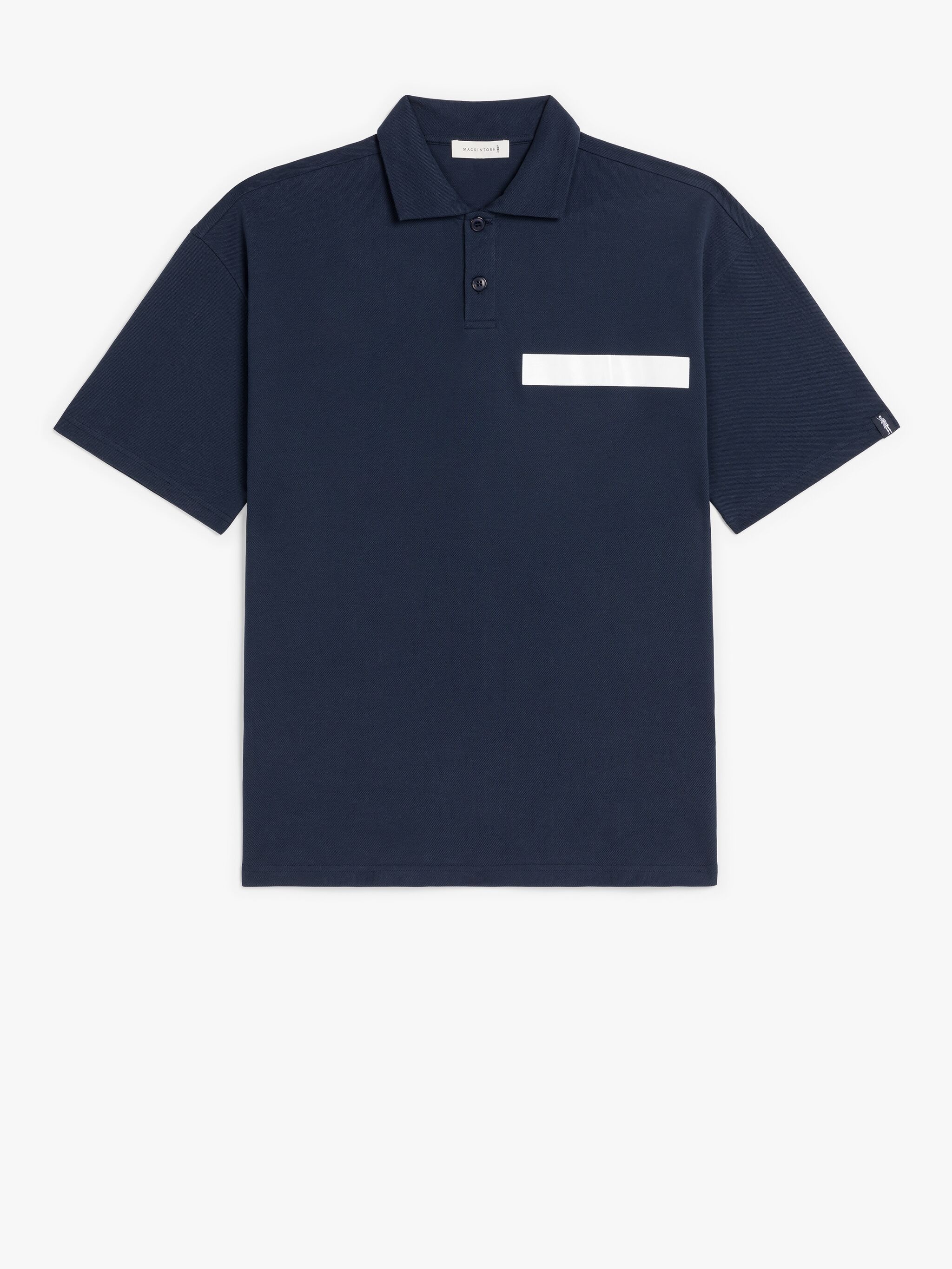 NAVY COTTON CUTAWAY COLLAR POLO SHIRT - 1