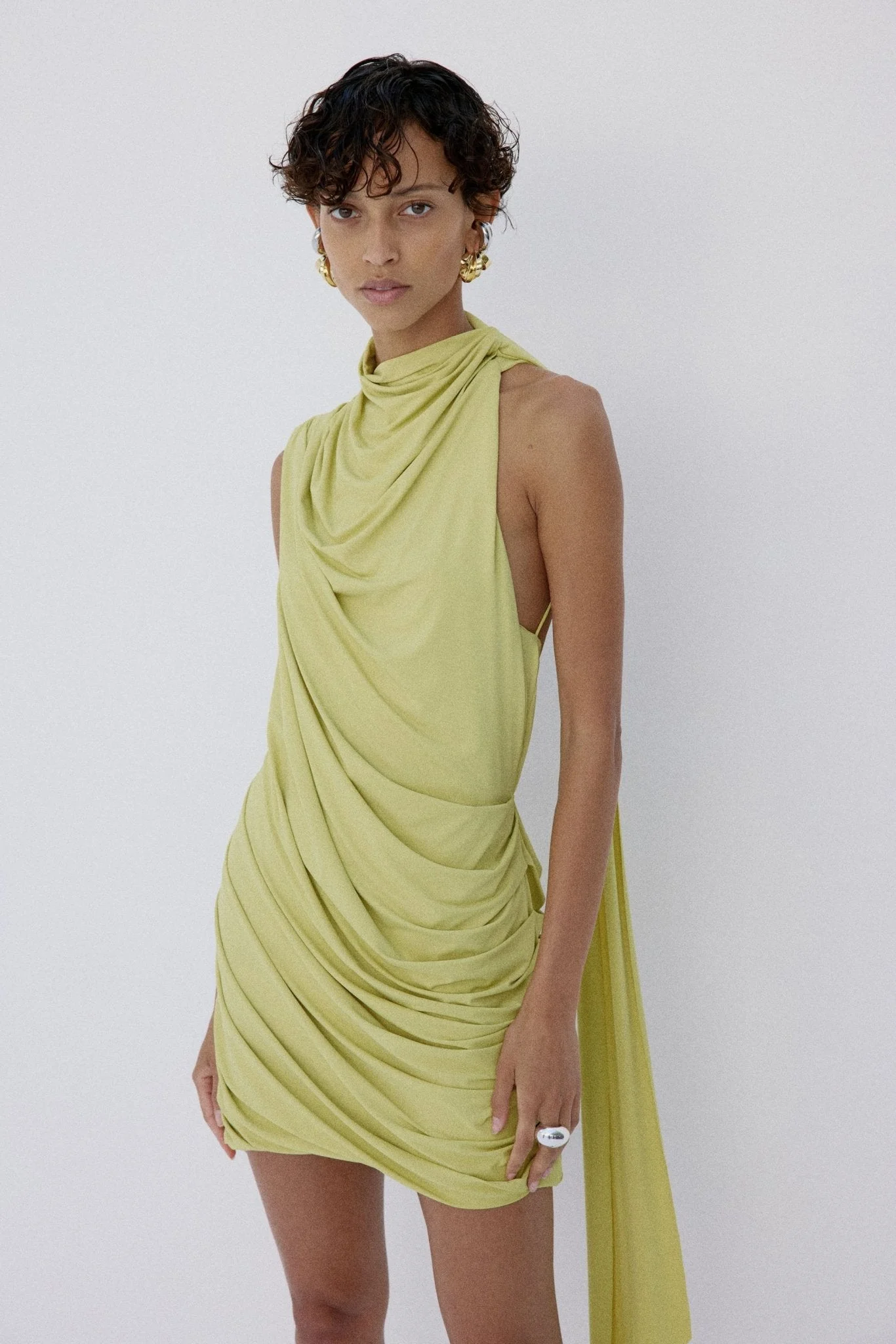 BASHANA MINI DRESS IN PEAR - 1