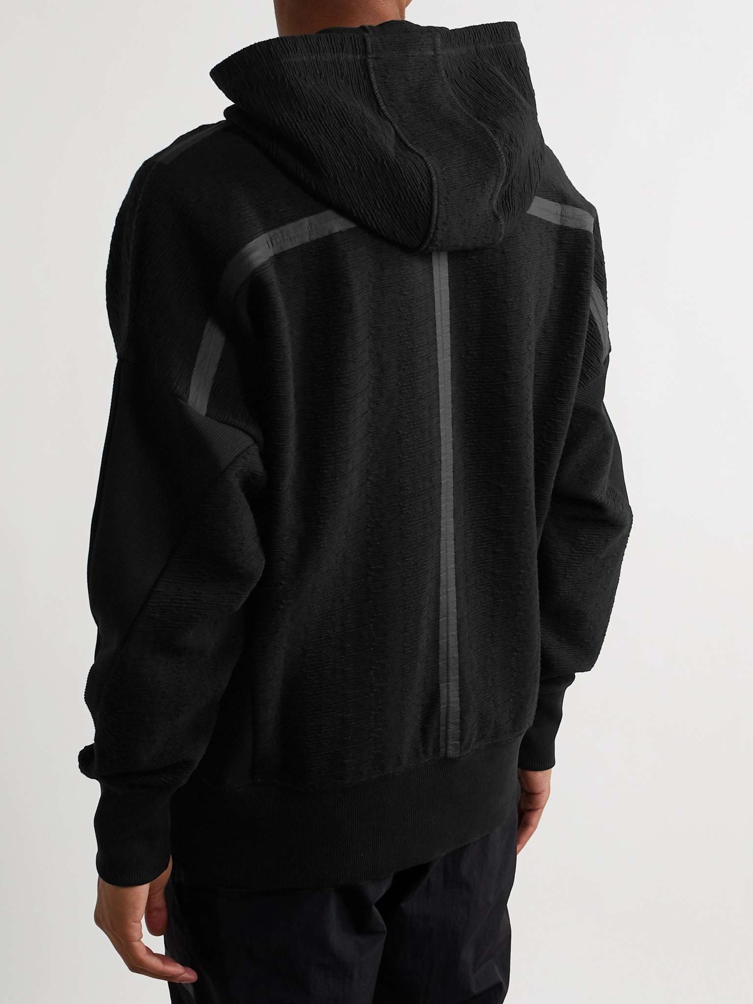Oversized Textured Cotton-Blend Hoodie - 7