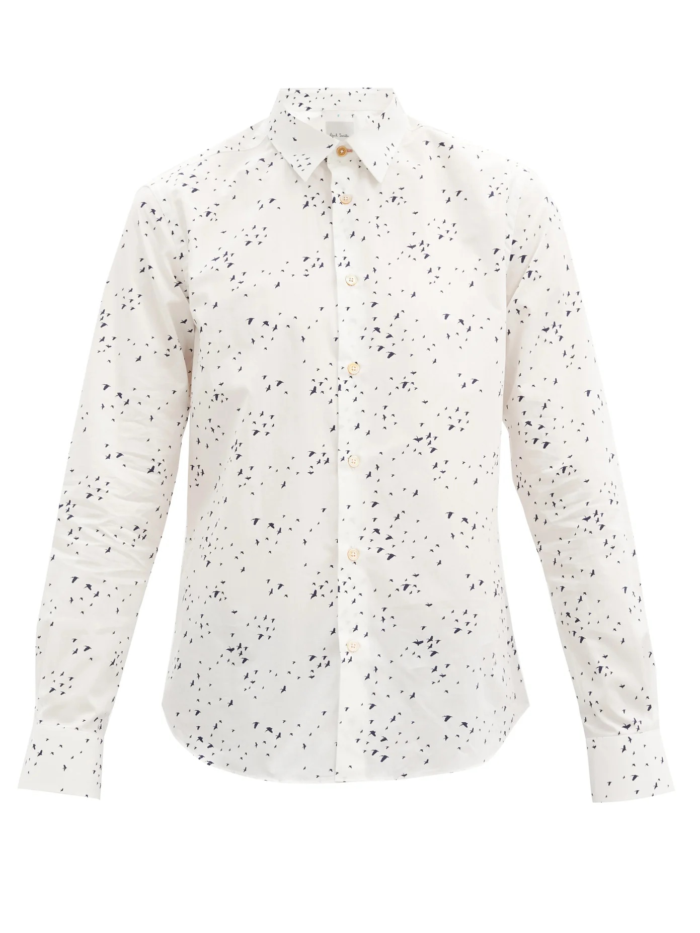 Swallow-print cotton-poplin shirt - 1