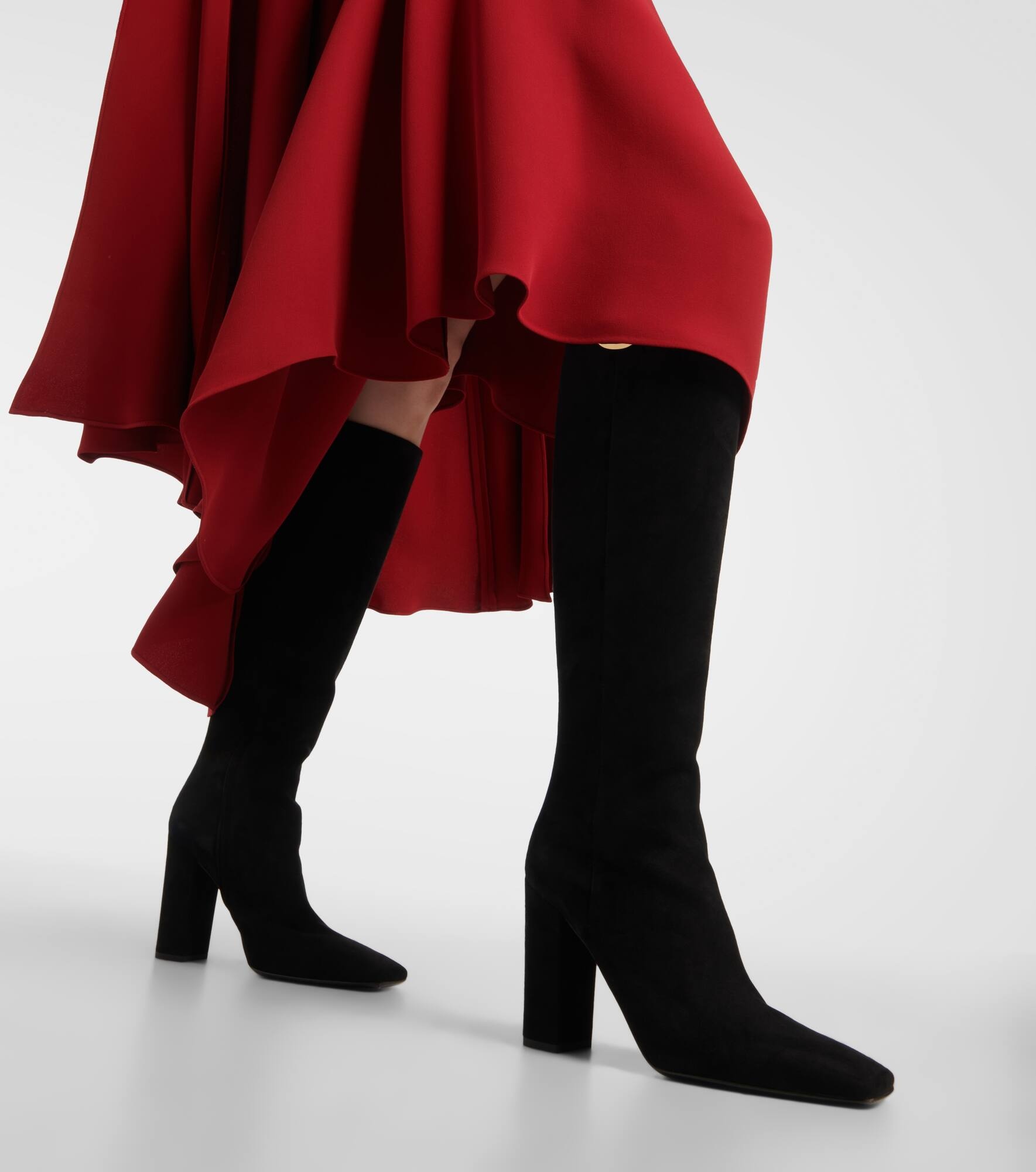 VLogo suede knee-high boots - 7