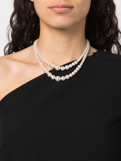 Alessandra Rich double strand pearl necklace outlook