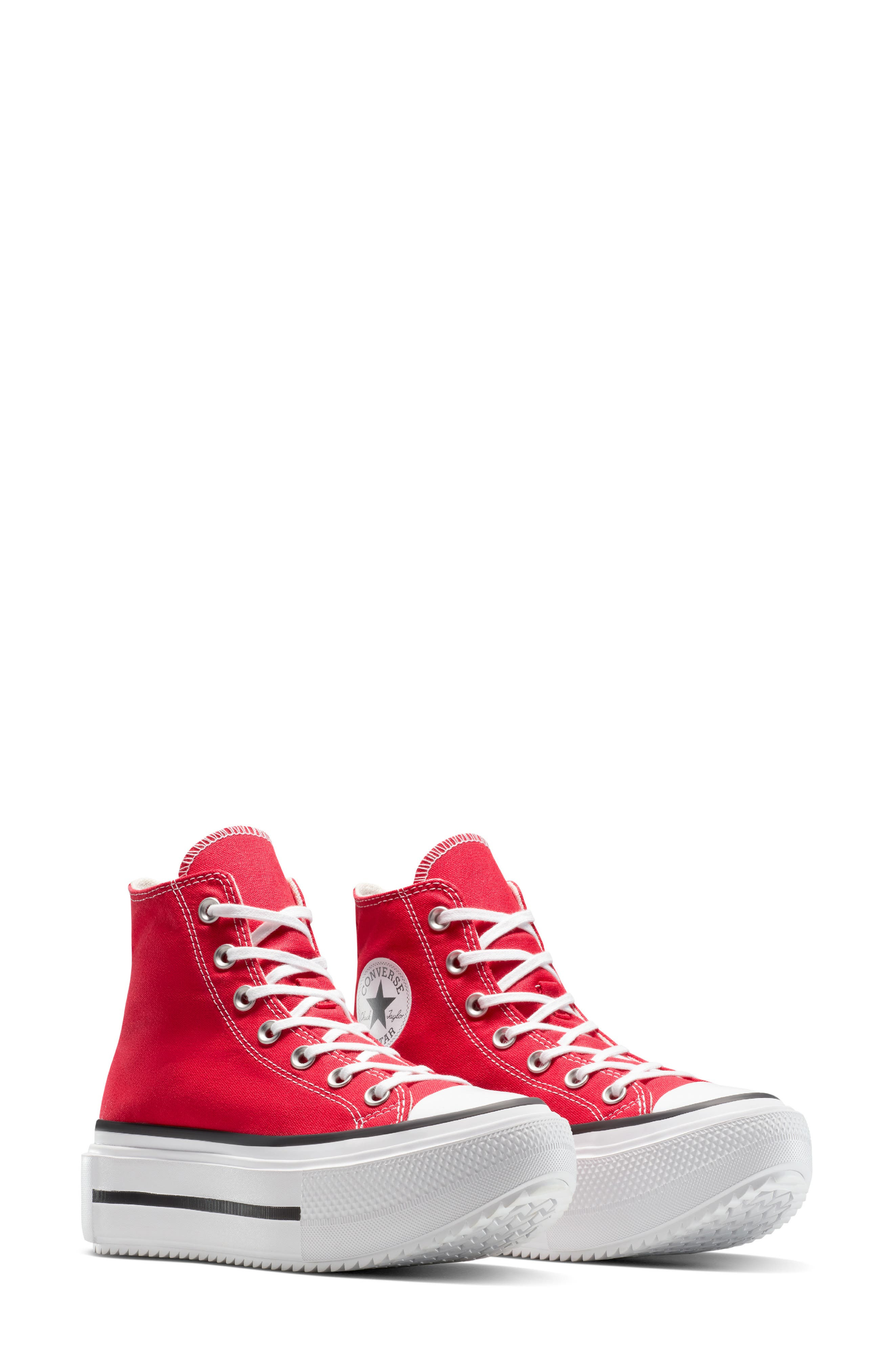 Converse Gender Inclusive Chuck Taylor All Star Lift Canvas High Top Platform Sneaker in Red/black/w - 7