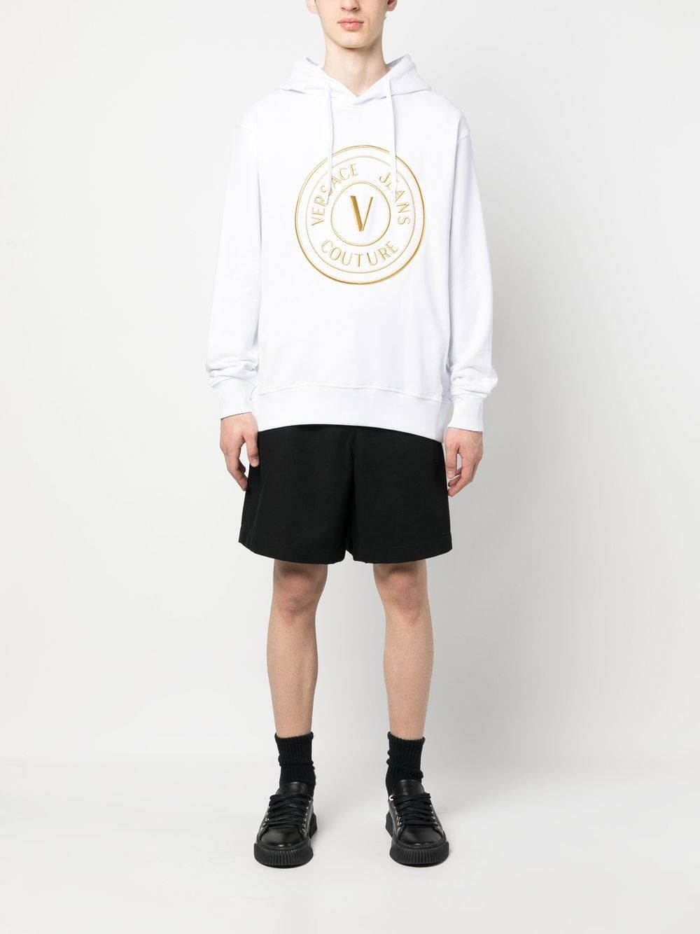 logo-print cotton hoodie - 2