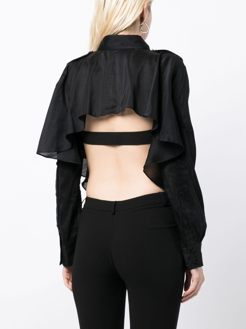 cut-out detailing cotton blend shirt 4
