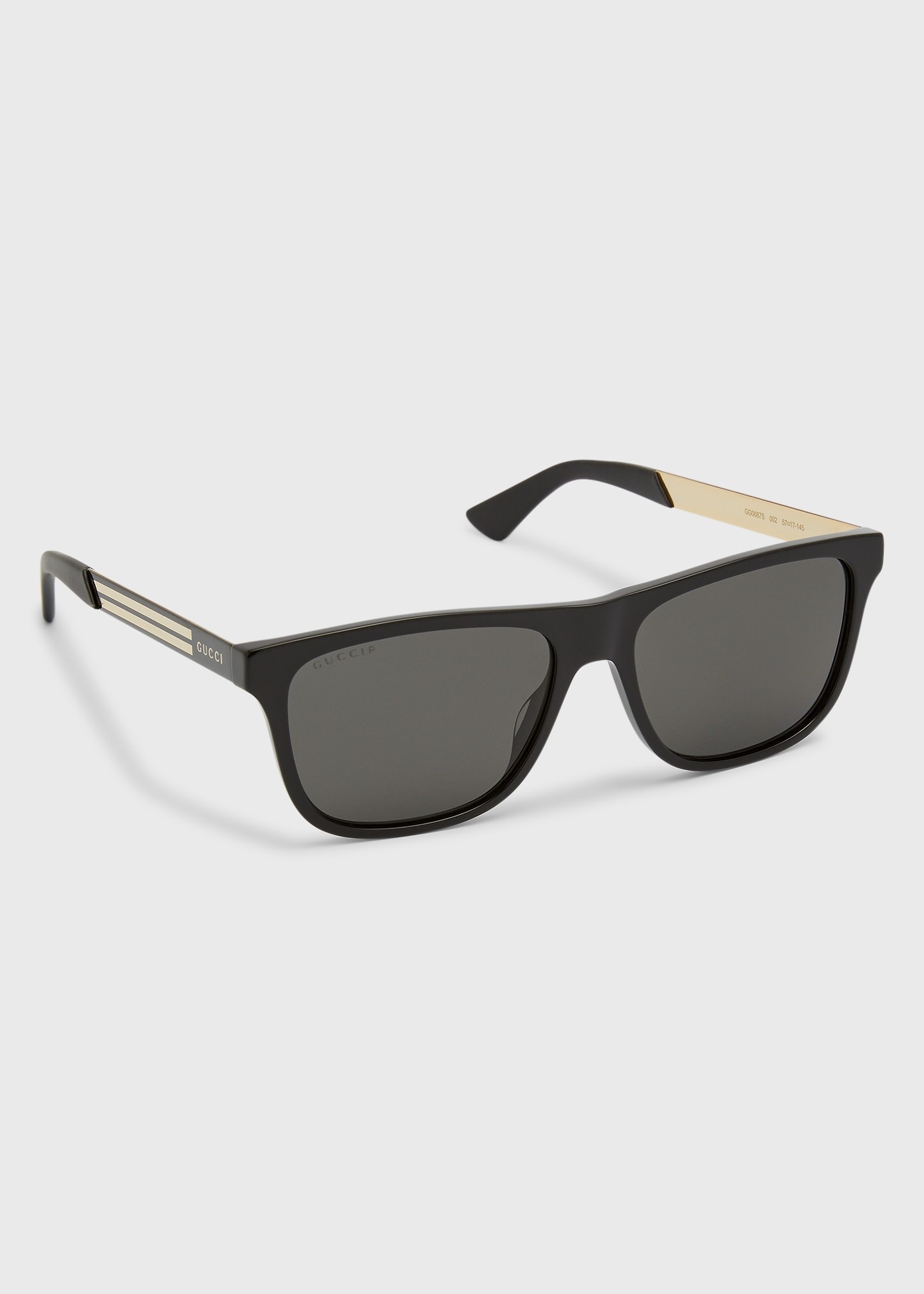 Men's Square Acetate Logo Sunglasses - 1