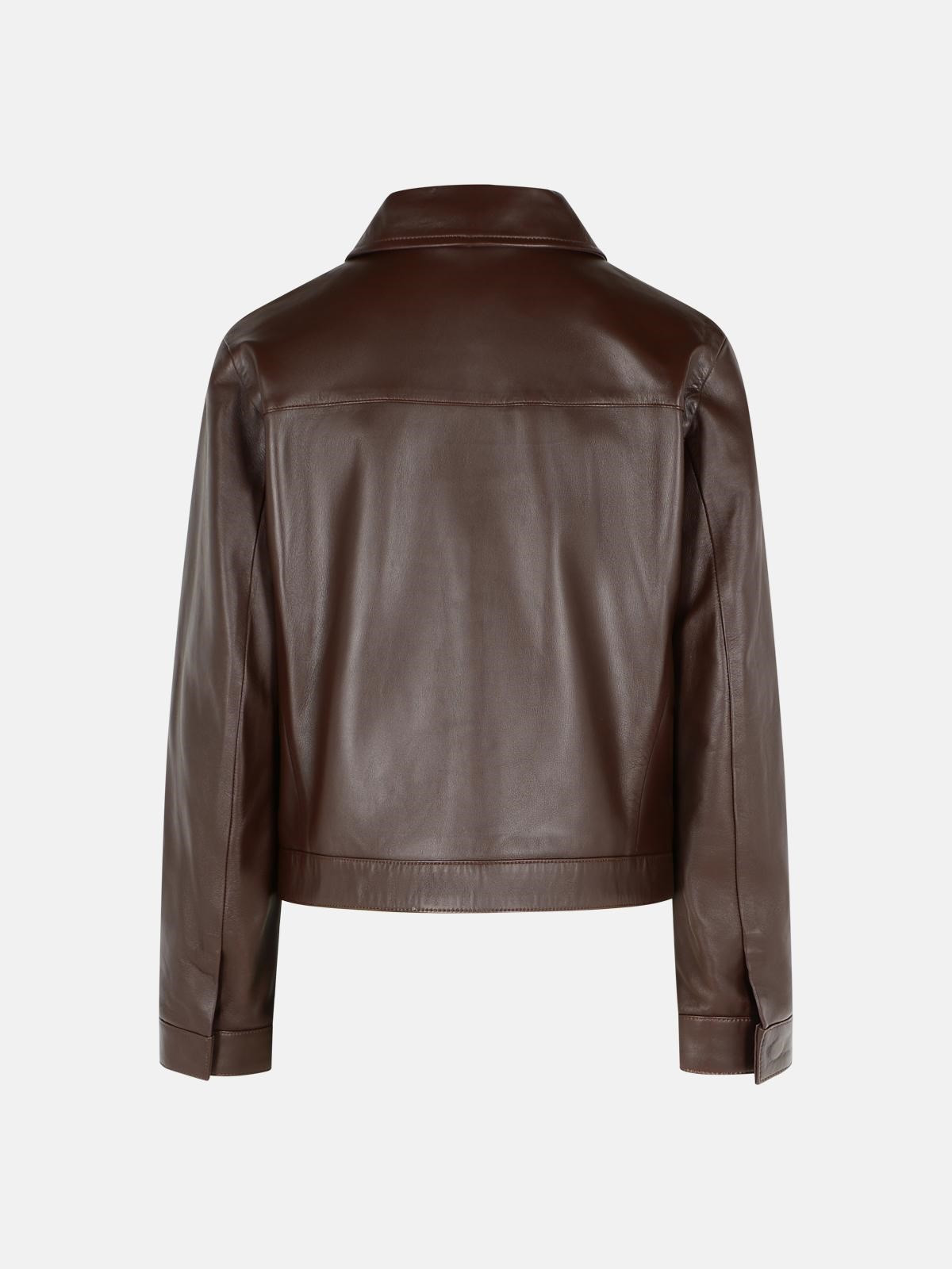 'ASCOT' BROWN LEATHER JACKET - 3