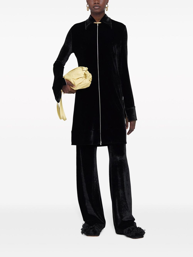 Jil Sander high-waist velvet straight-leg trousers outlook