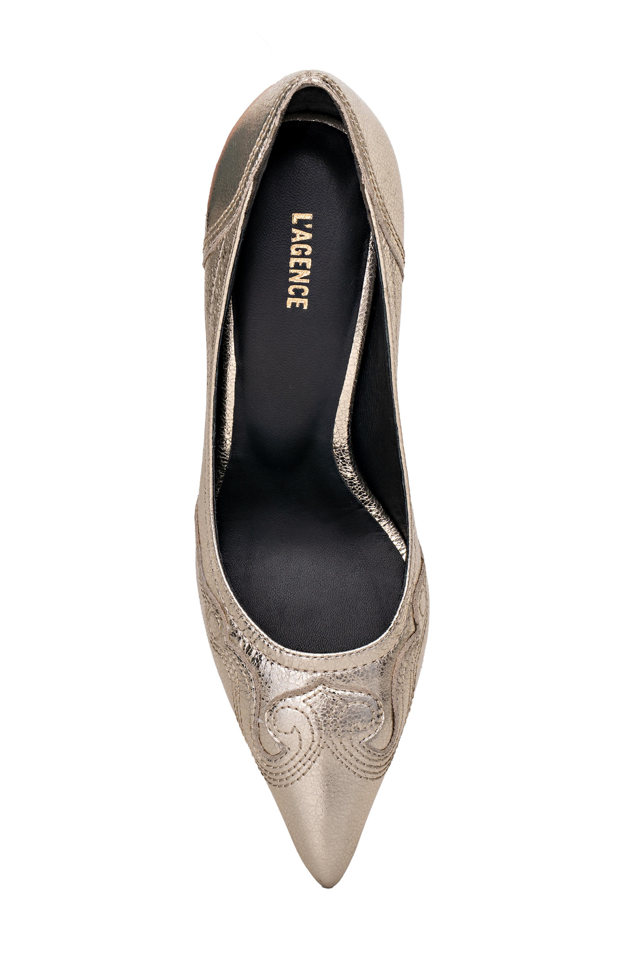 L'AGENCE Amandine Pointed Toe Pump in Gold Metallic at Nordstrom - 5