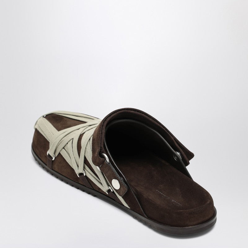 Rick Owens Brown Megalance Mule Granolas In Suede Men - 2