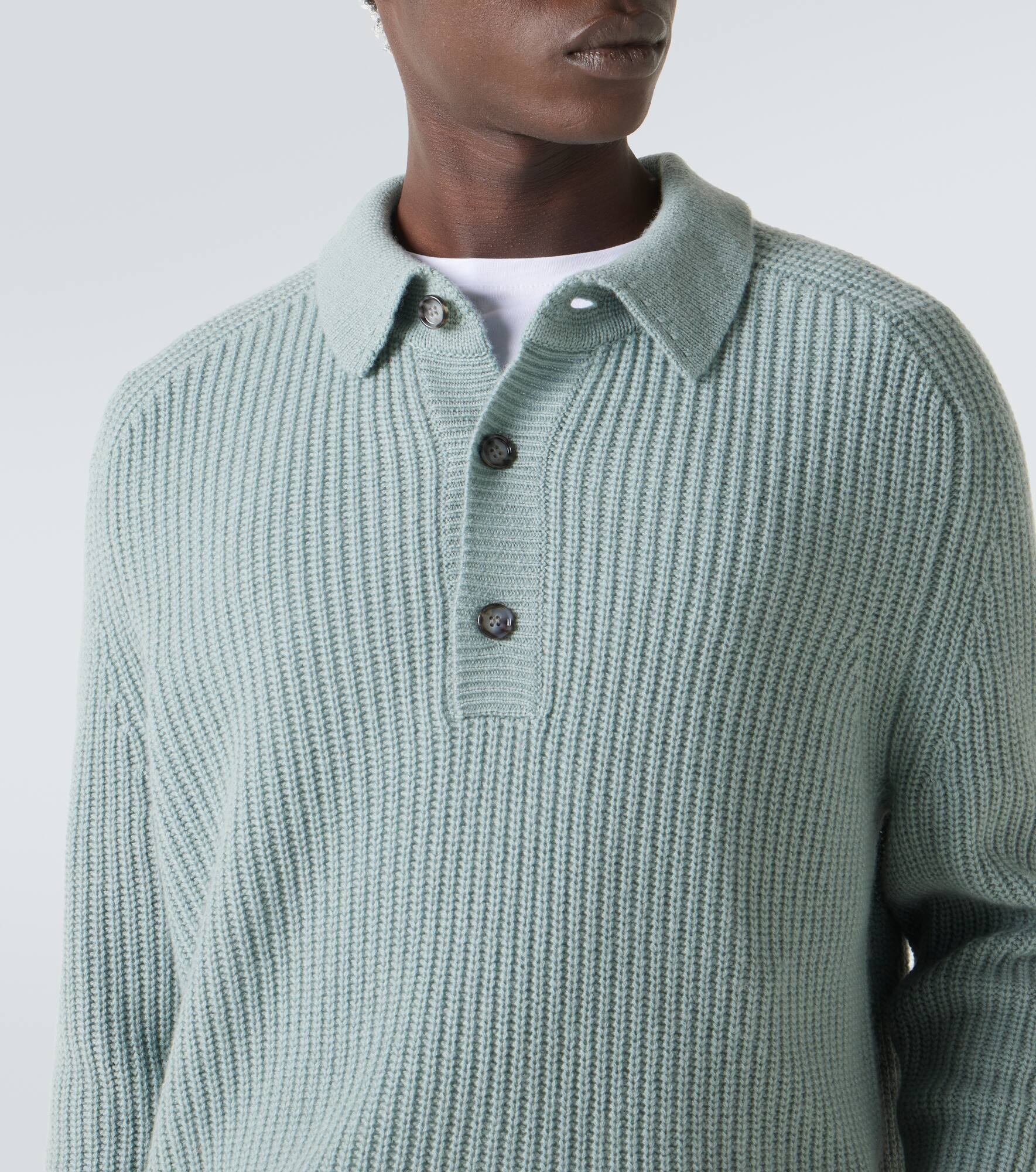 Wool and cashmere polo sweater - 6