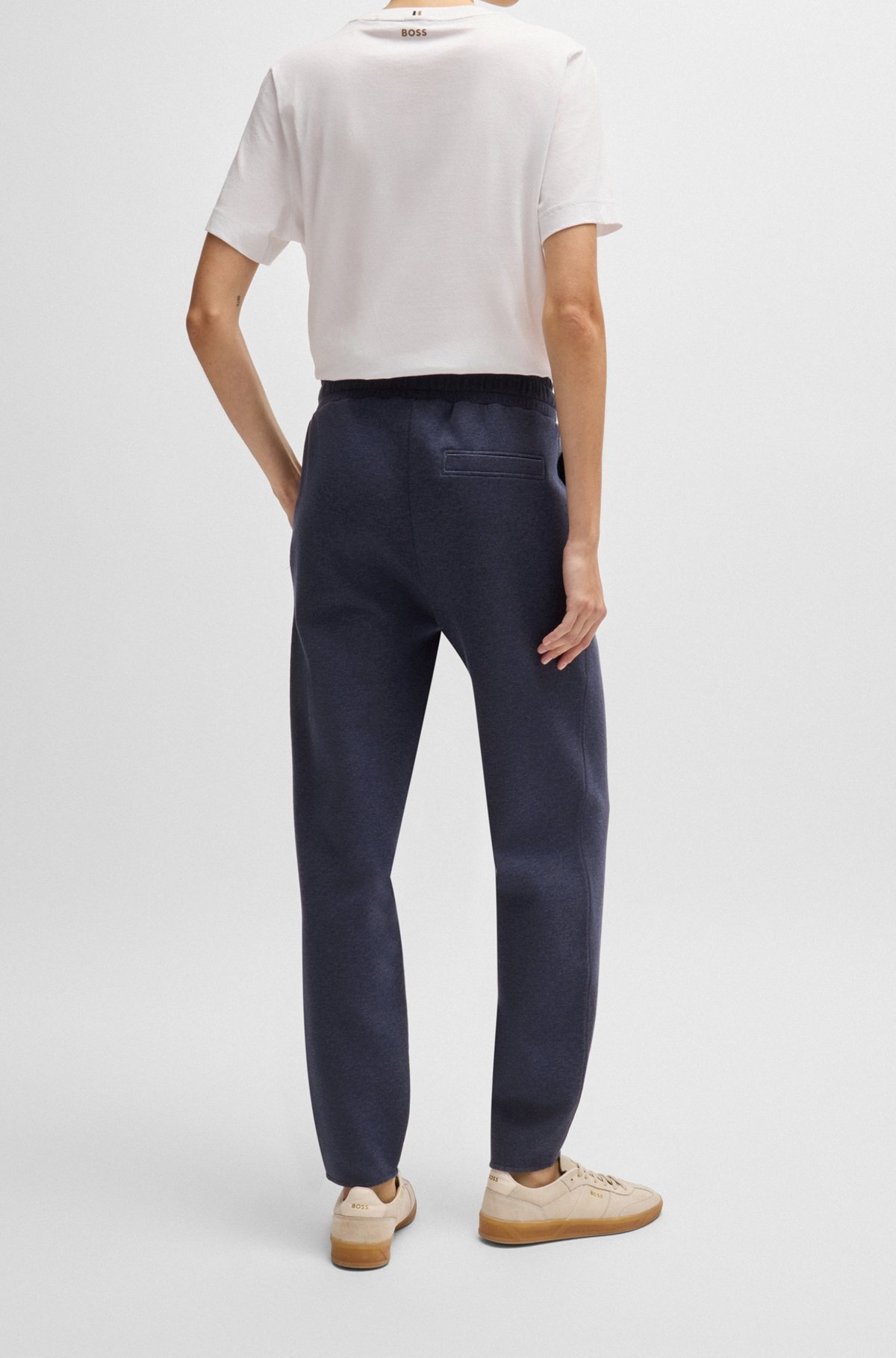 CUFFED TRACKSUIT BOTTOMS IN MELANGE COTTON - 4