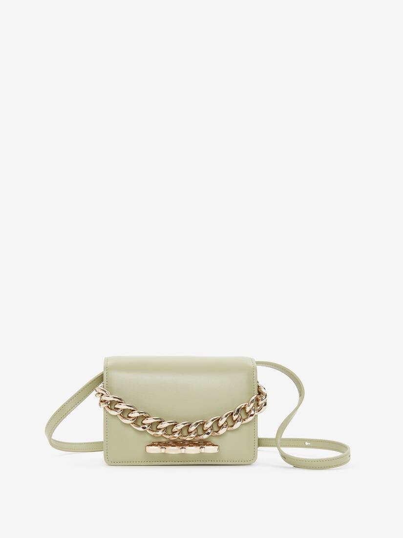 The Four Ring Mini With Chain in Sage - 6