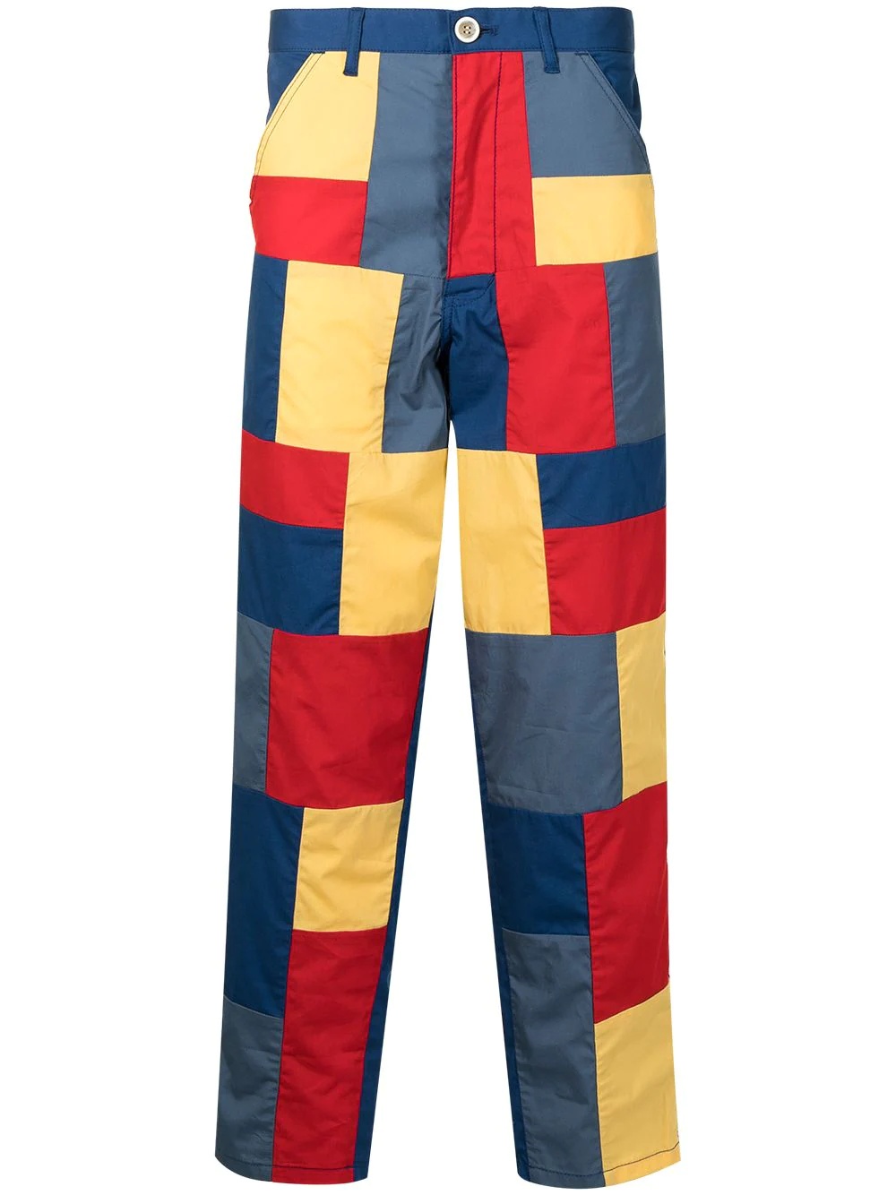 patchwork tapered trousers - 1