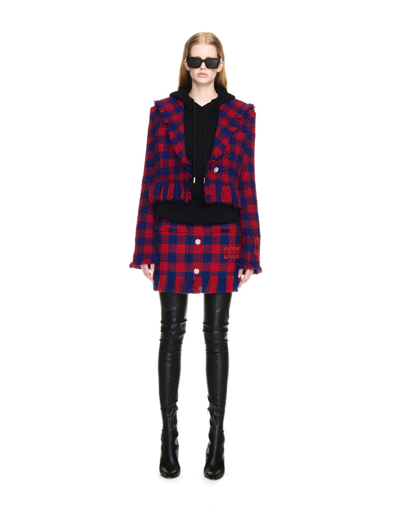 Off-White Vichy Fringes Sb Crop Jkt outlook
