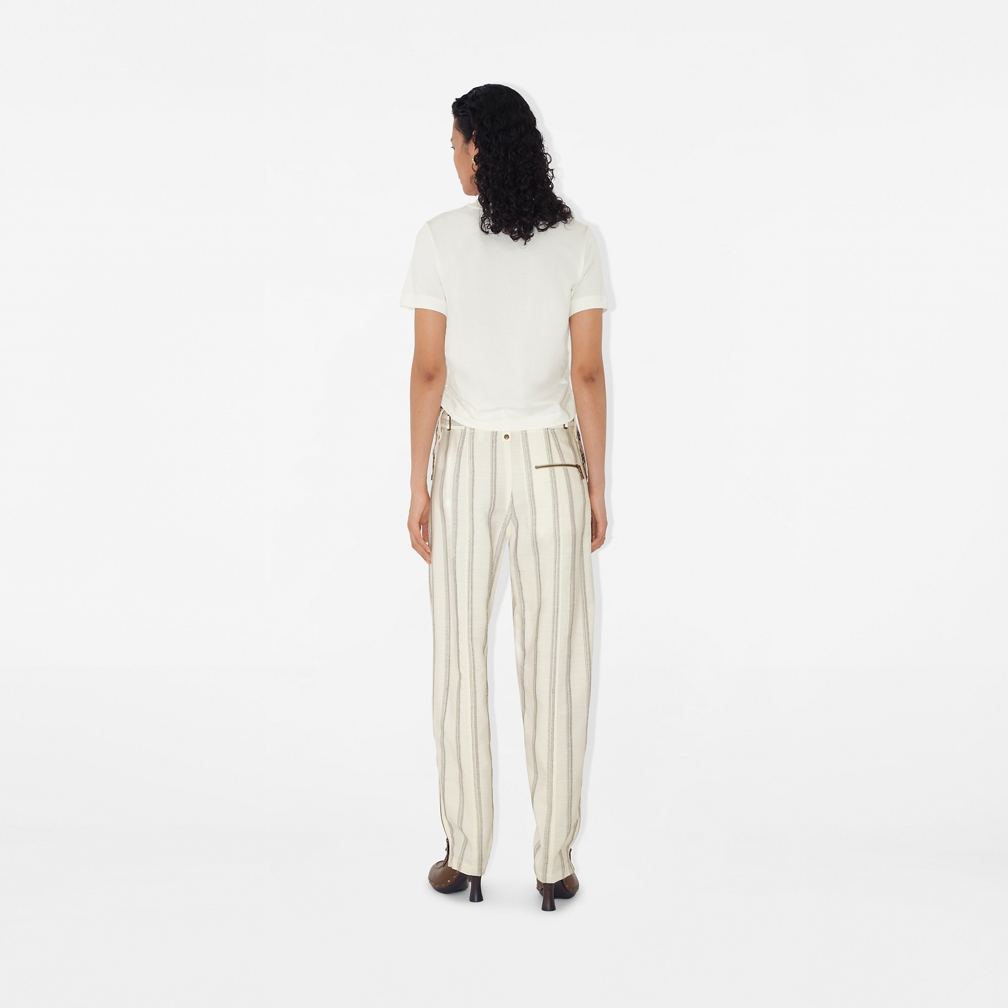 Check Trim Cotton T-shirt - 5