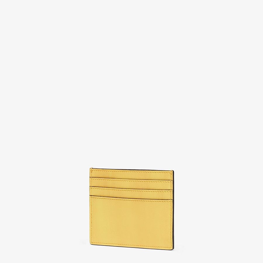 Yellow leather card holder - 2