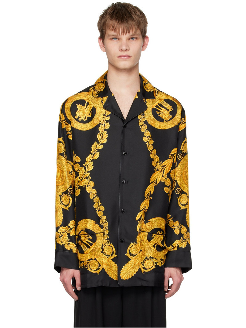 Black Maschera Baroque Pyjama Shirt 1
