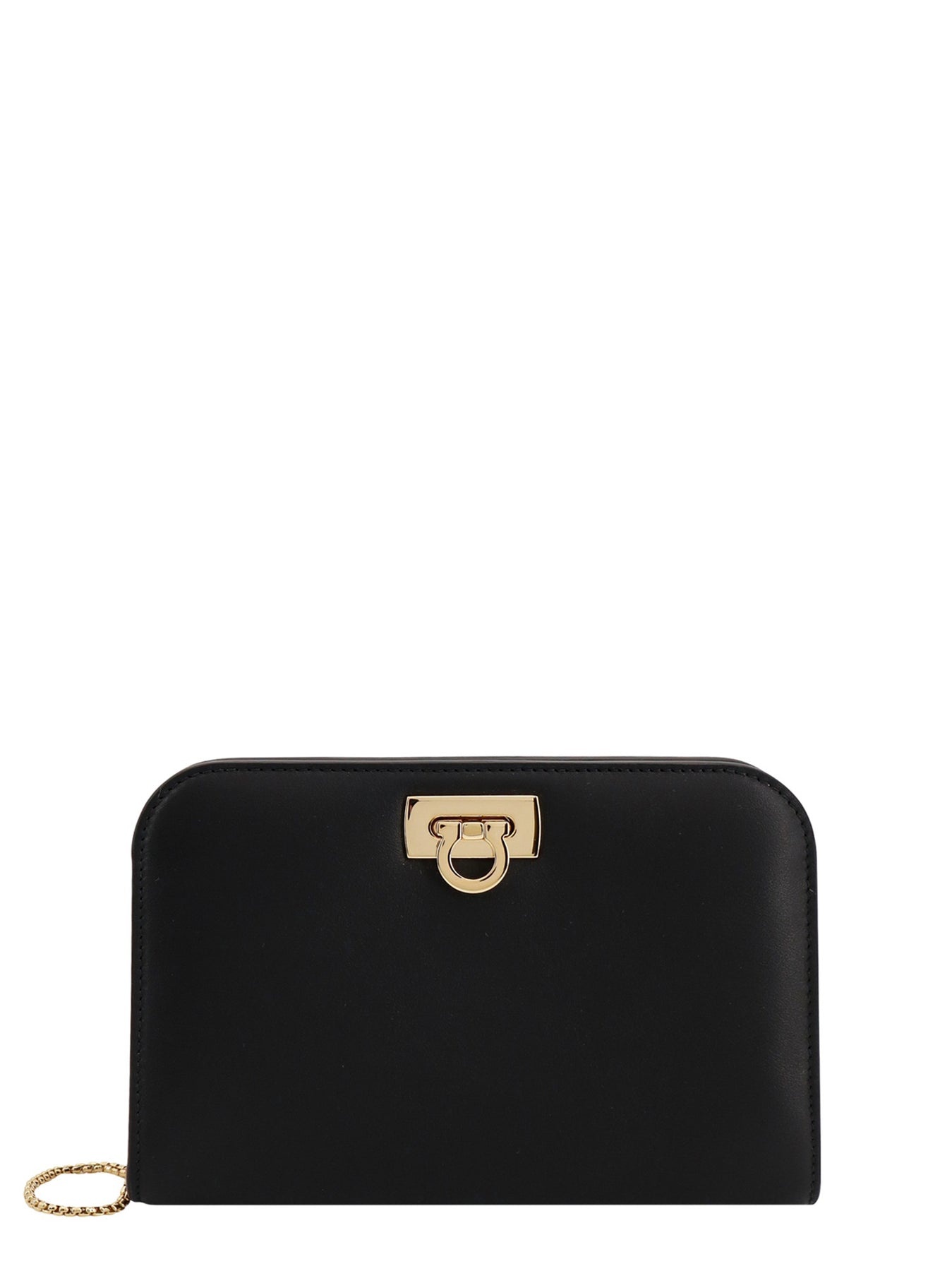Leather shoulder bag with iconic Gancini detail - 1