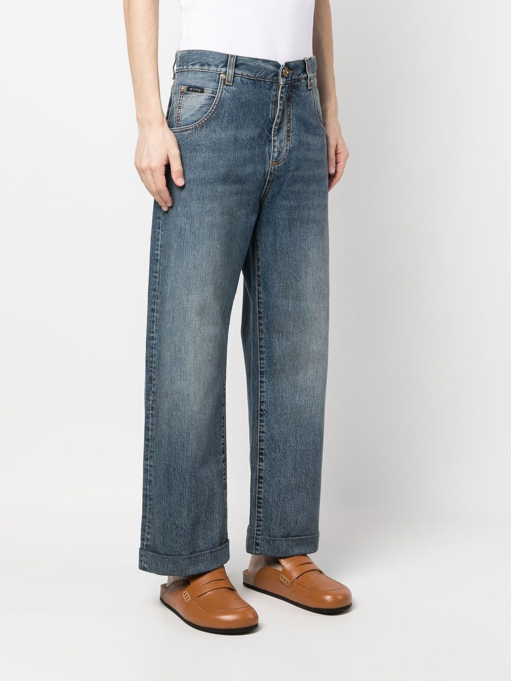 logo-patch straight-leg jeans - 3