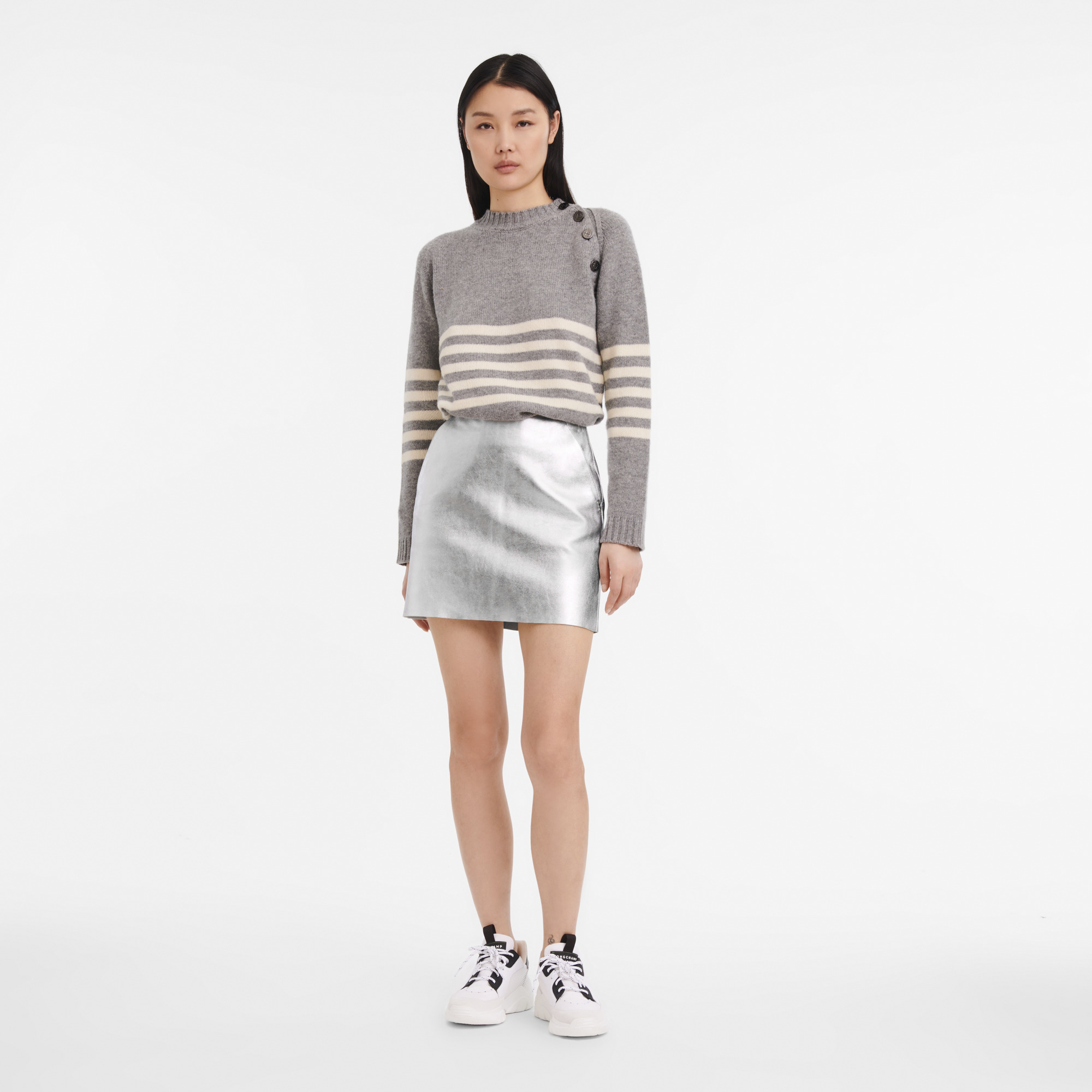Mini skirt Silver - Leather - 2
