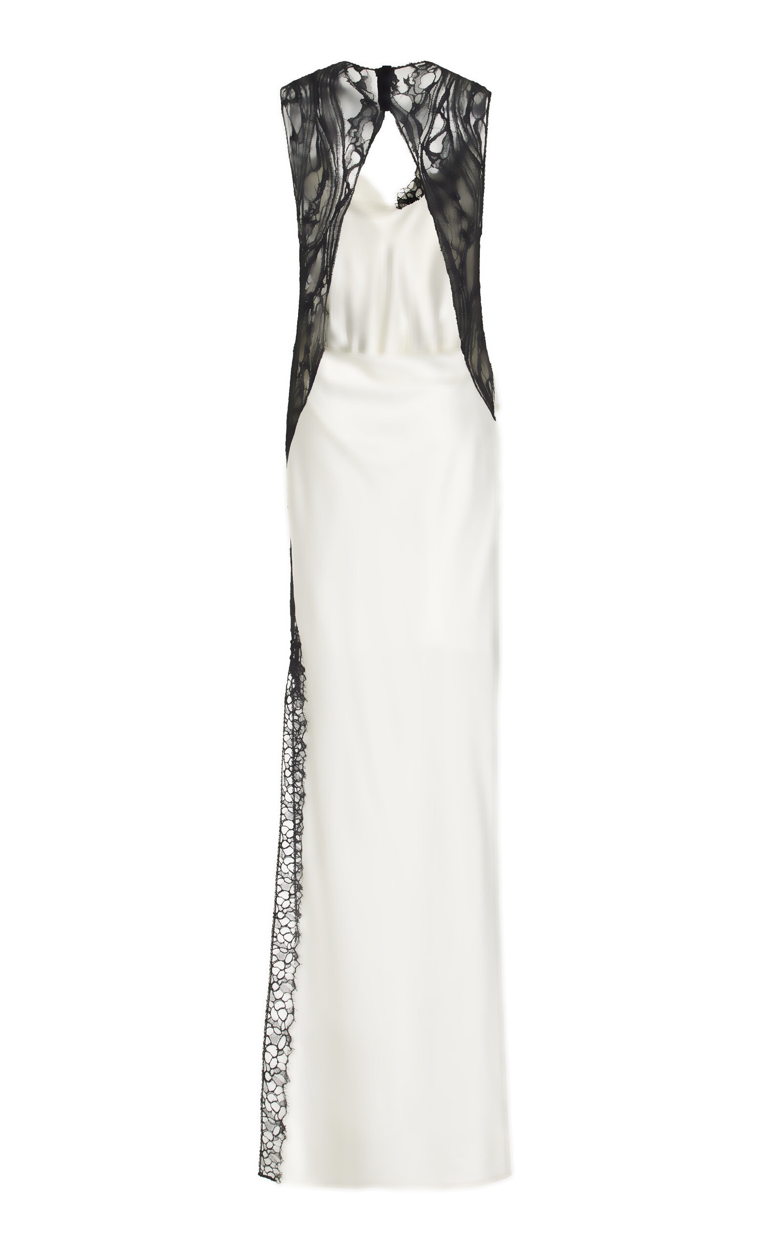 Vea Lace-Trimmed Gown black/white - 6